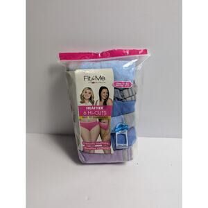 New Women's Fruit of the Loom Fit for Me 6 Pack Hi-Cut Panties Size 13 5X...